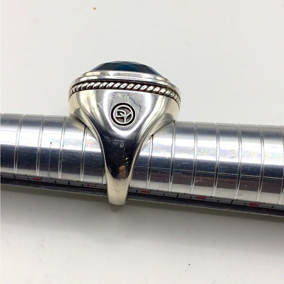 Stunning David Yurman Hampton Blue Topaz w Diamonds Albion Statement Ring! NEW! - Picture 11 of 12